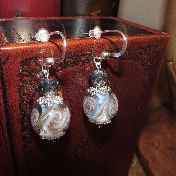 Handmade Murano and silver earrings - Picture 1 of 5